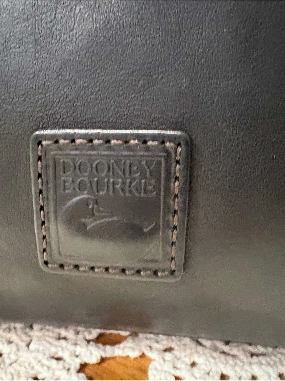 Dooney & Bourke Large Black Florentine Leather Satchel Tassel Bag Gold Hardware